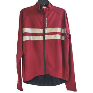 Wosawe Soft Shell Cycling Jacket Men's XXL Maroon Coat Zip & Pockets Reflector's